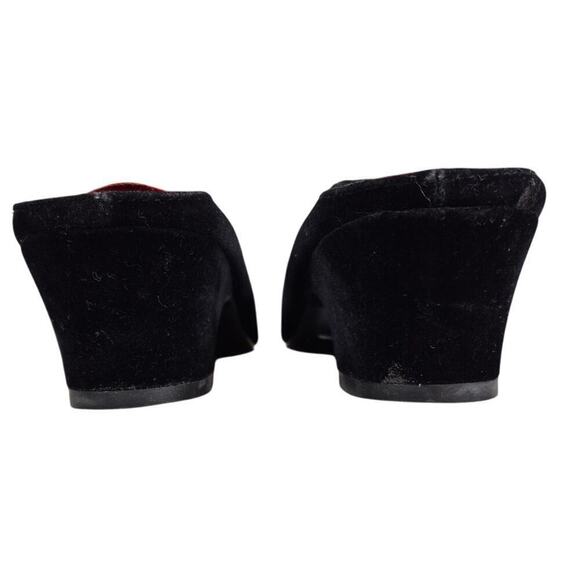 VTG 80s Capezio Black Velvet Holiday Mules Heels Holiday Themed Sz 9 - Picture 7 of 9